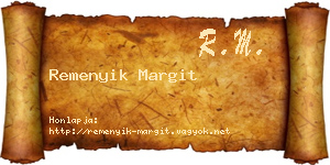 Remenyik Margit névjegykártya